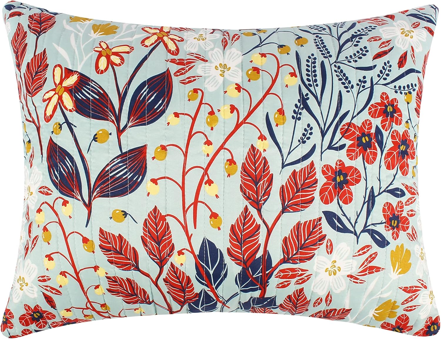 Greenland Home Fashions Heirloom Stitches Quilted Pillow Sham Collection, Decorative Pillow Cover, Standard, Perry