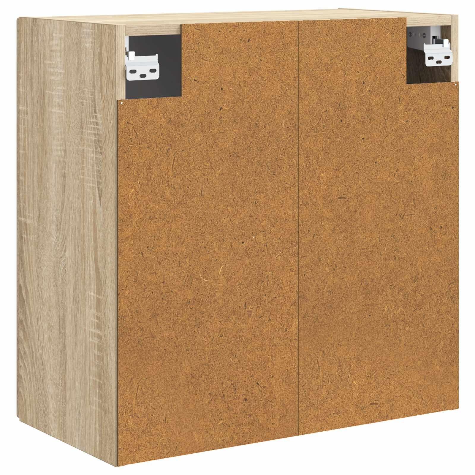 Wandschrank Sonoma-Eiche Holzwerkstoff 59 x 31 x 60 cm mit 2 Türen, Regal und Stauraum, vielseitiger Schrank für Wohnzimmer, Büro, Diele, Küche, Schlafzimmer, Flur, Keller