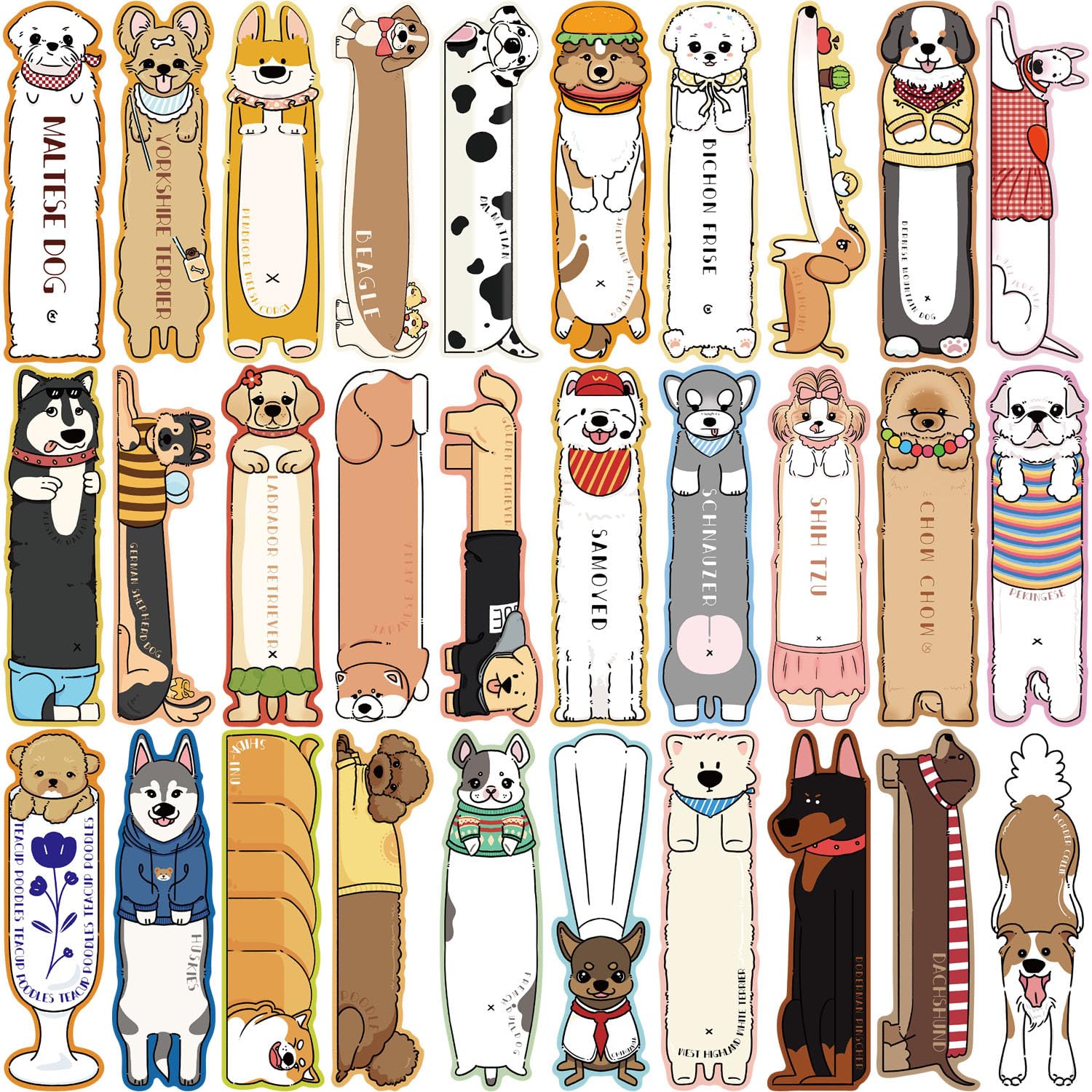 30 Pcs Cute Paper Bookmarks Multipack Animal-Shaped Creative Book Markers(Dog) — image 1