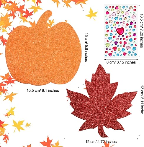 Miniatura 2 de Skylety 224 calcomanías de hojas de arce de otoño, calcomanías de espuma de calabazas, calcomanías de hoja de arce, calcomanías de hojas de otoño