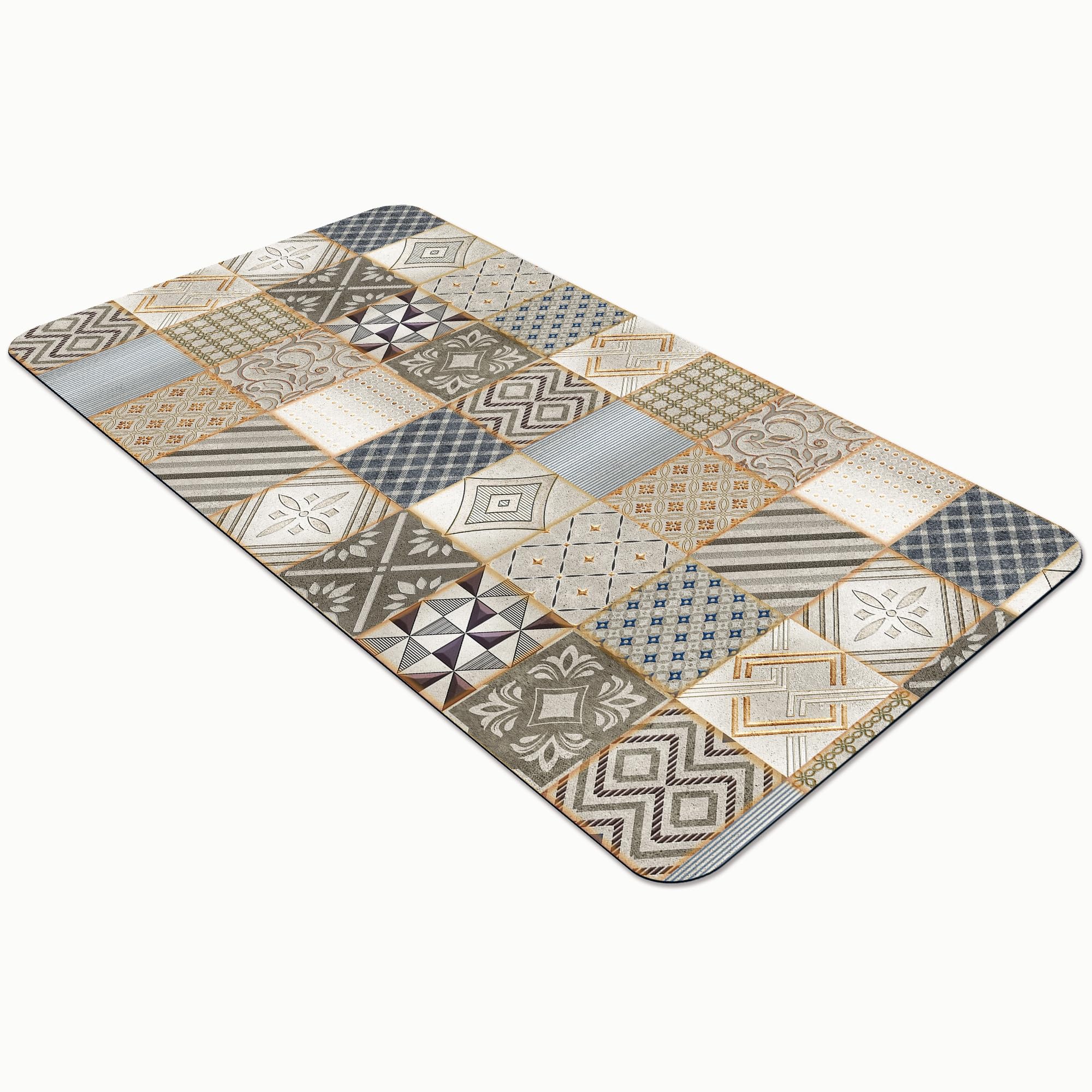 Alfombra cocina impermeable de diseño gris cementina para proteger tu suelo