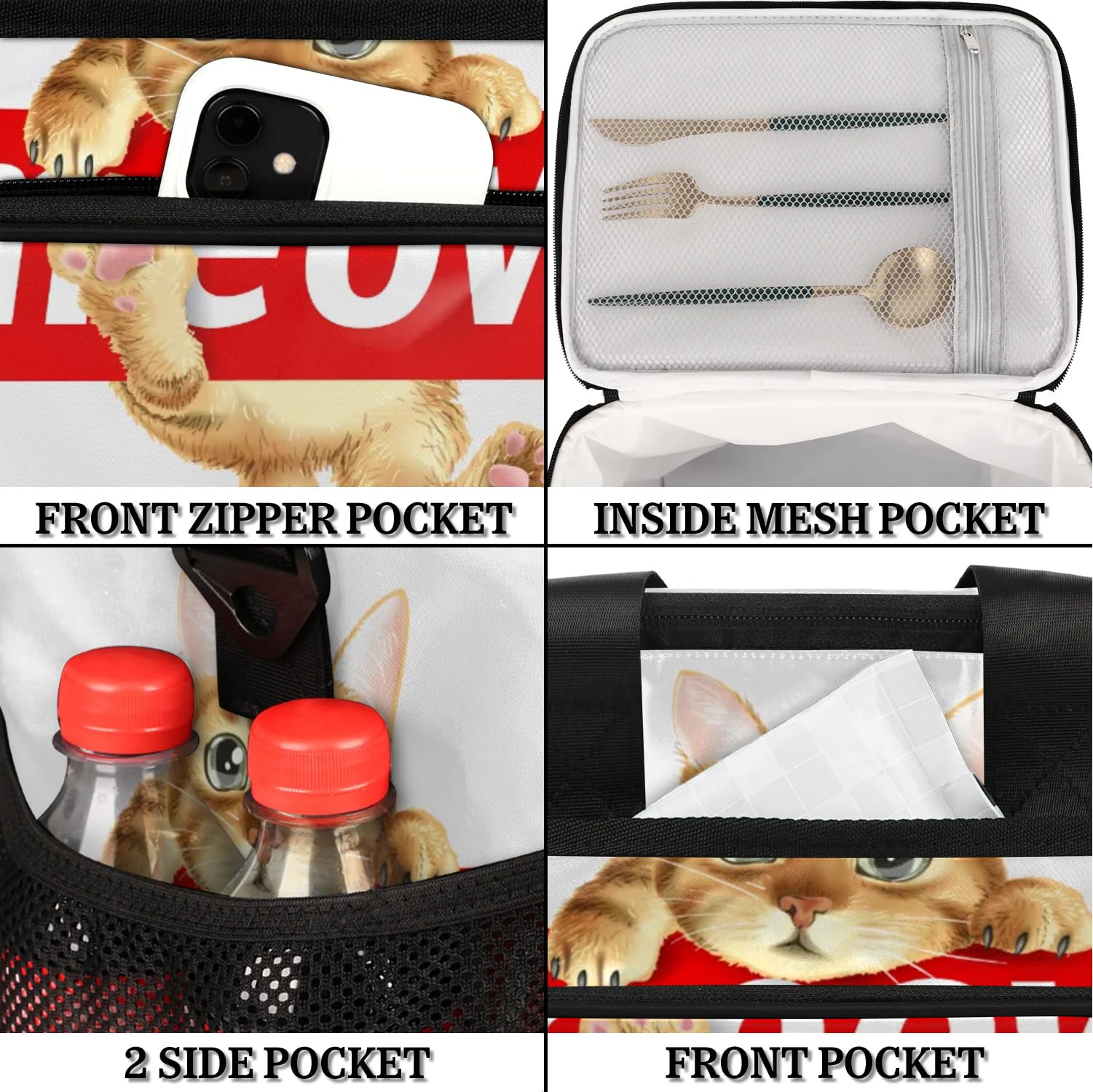 Große Lunchtasche für Erwachsene, Herren, Damen, Kinder, Mädchen, Jungen, isolierte Lunchbox, Kühltasche, Kühltasche, Kühltasche für Arbeit, Picknick, Grillen