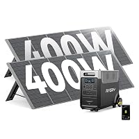 AFERIY 3600W3840Wh Solargenerator mit 2x400W Solarpanel,Erweiterbar 11520Wh | Tragbare Powerstation 1,5Std Schnellladung, <10ms USV, 13 Ausgänge, mit APP, BMS, Reine SW 230V, für Notfall Camping Garten