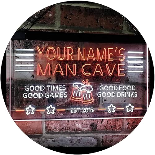 Vista 68 de ADVPRO Letrero de neón LED multicolor personalizado con texto en inglés "Man Cave Home Bar Est. Year", 32 x 24 pulgadas st4s86-x0012a-tm-c Varios