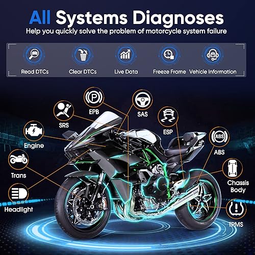 Miniatura 5 de ANCEL Herramienta de diagnóstico de motocicleta MT700 para escáner KawasakiSuzukiPiaggioHarleyBMWDucati Obd2, lector de código de motor de