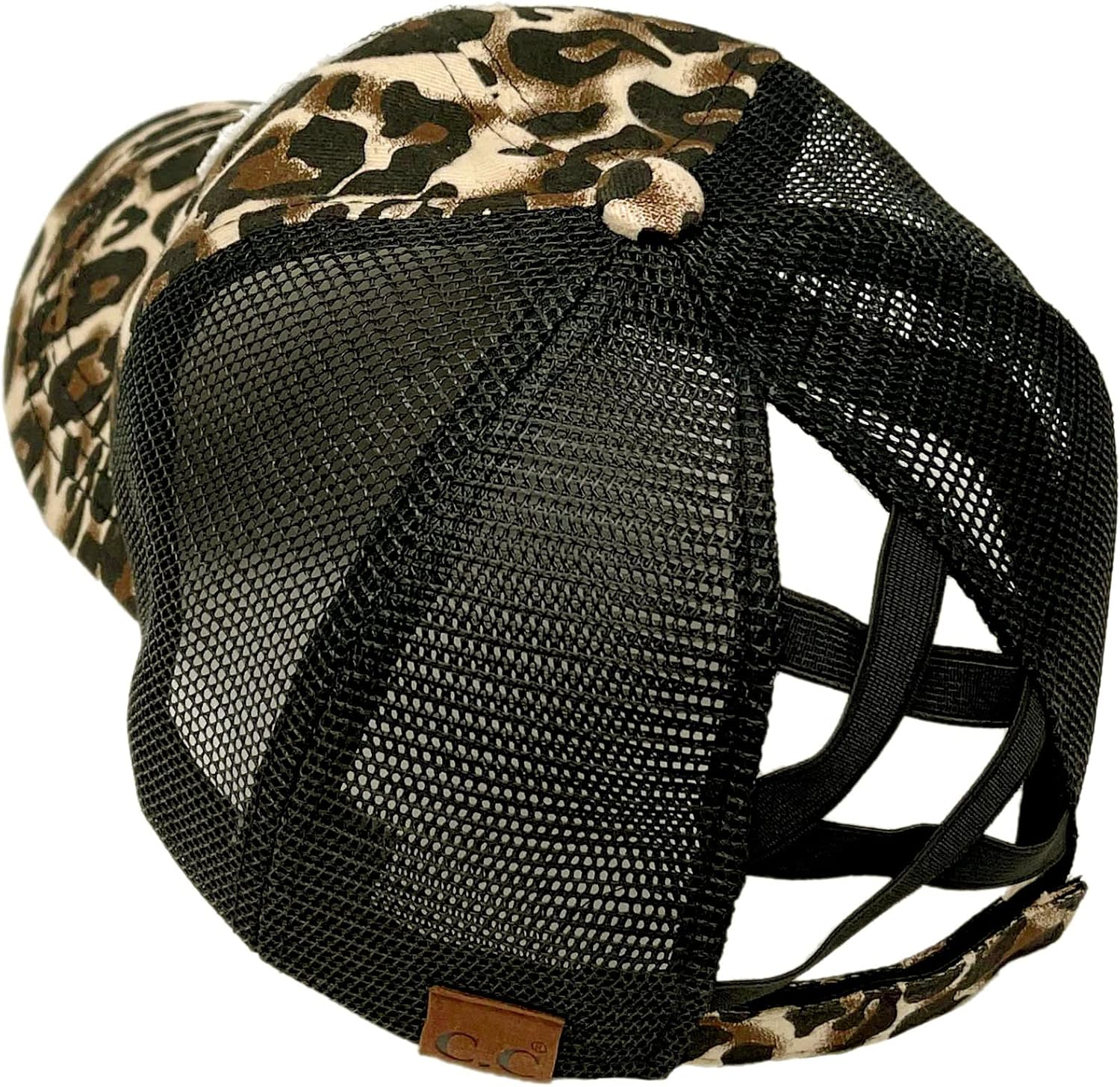 C.C Exclusives Stone Washed Corduroy Criss-Cross Ponytail Baseball Cap for Women, Adjustable High Bun Hat.