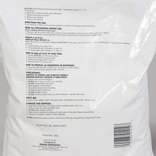 Miniatura 10 de Doheny's pH Plus  Eleva el nivel de pH de tu piscina  Carbonato de soda granularen polvo de grado profesional (ceniza de soda)  Niveles de pH