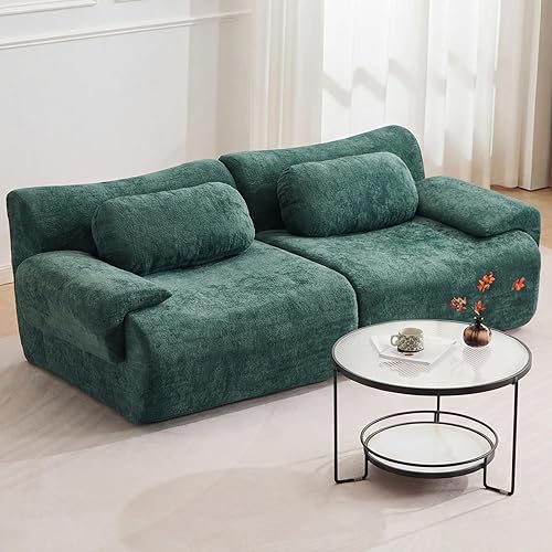 Miniatura 21 de Juego de sofás modulares sin hueso de 79.6 pulgadas para sala de estar, sofá modular en una caja, sofá moderno de espuma viscoelástica, sofás