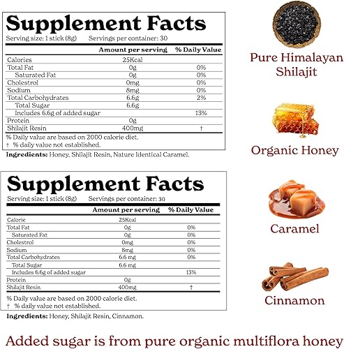 Miniatura 2 de Better Alt Paquete de 2 palitos Shilajit del Himalaya puro (canela + caramelo)  Fácil de consumir  60 barras para impulso de energía y apoyo