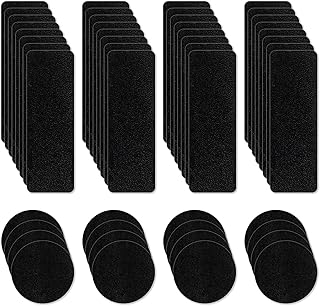 48Pcs Shoe Patches for Holes - Self-Adhesive Shoe Repair Patch, Rectangular Circle Shape Shoe Hole Repair Patches, Black Shoe Repair Patches for Sports Shoes,Leather Shoes, Boots