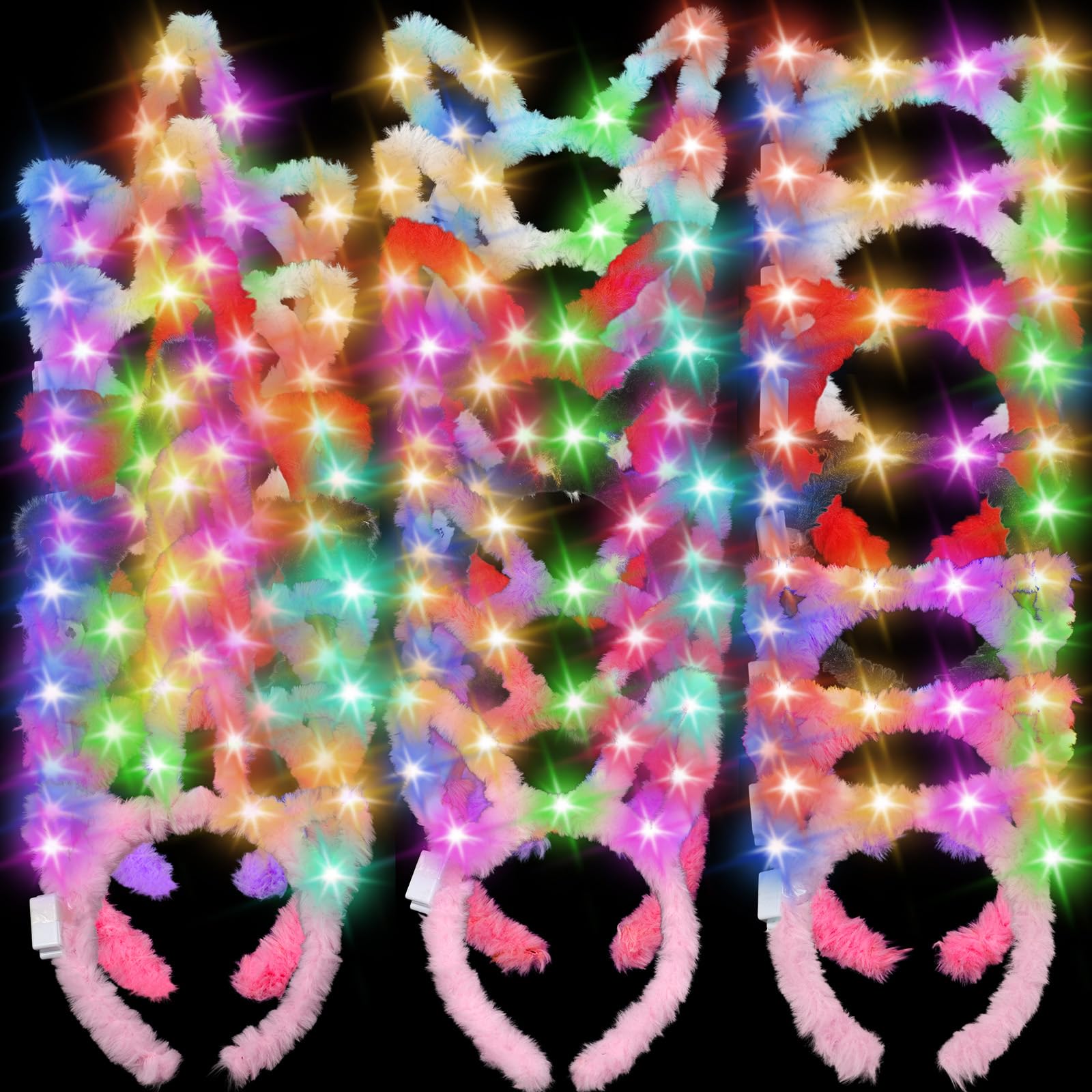 Giegxin LED Glow-in-the-Dark Headband Set, Luminous Party Accessory