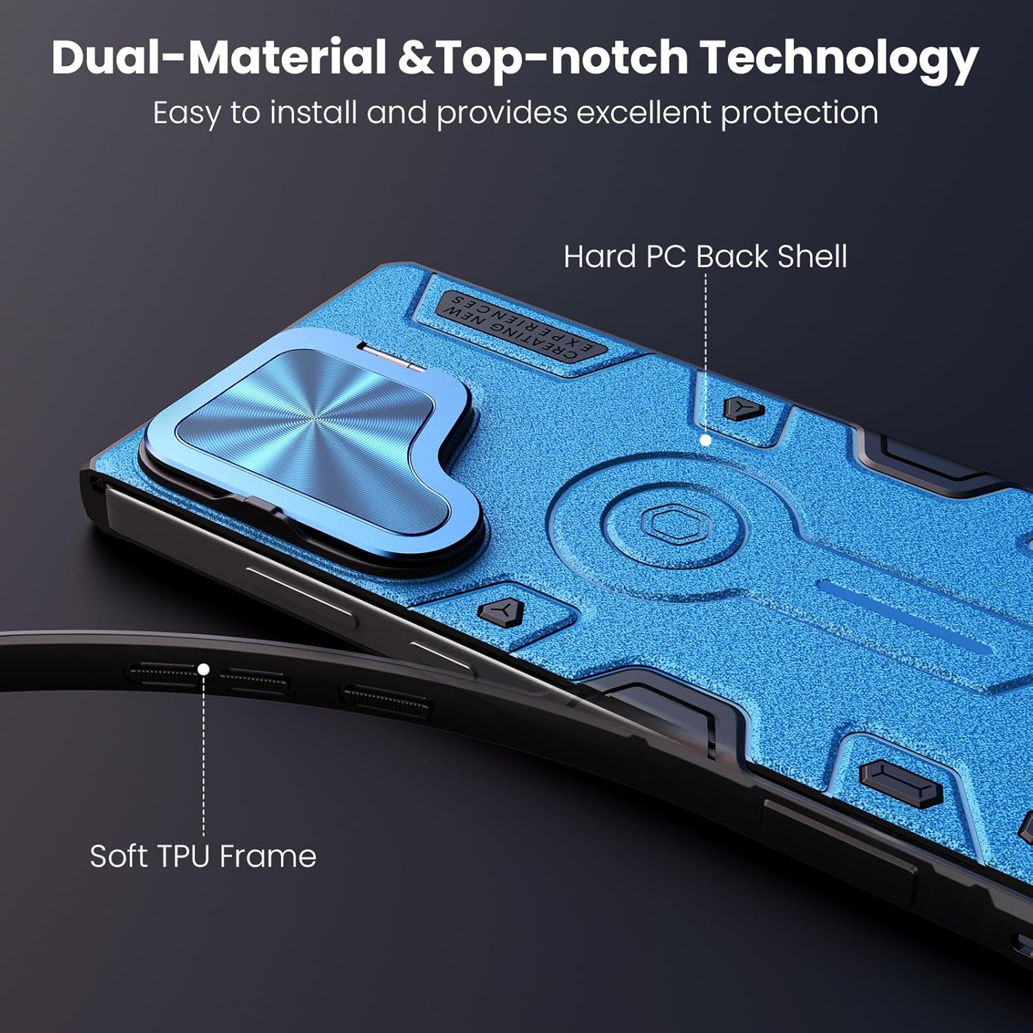 Nillkin Magnetic for Galaxy S25 Ultra Case, Compatible with MagSafe, Military-Grade Case with Camera Cover & Kickstand, Heavy Duty Magnetic Phone Case for Samsung Galaxy S25 Ultra, Blue