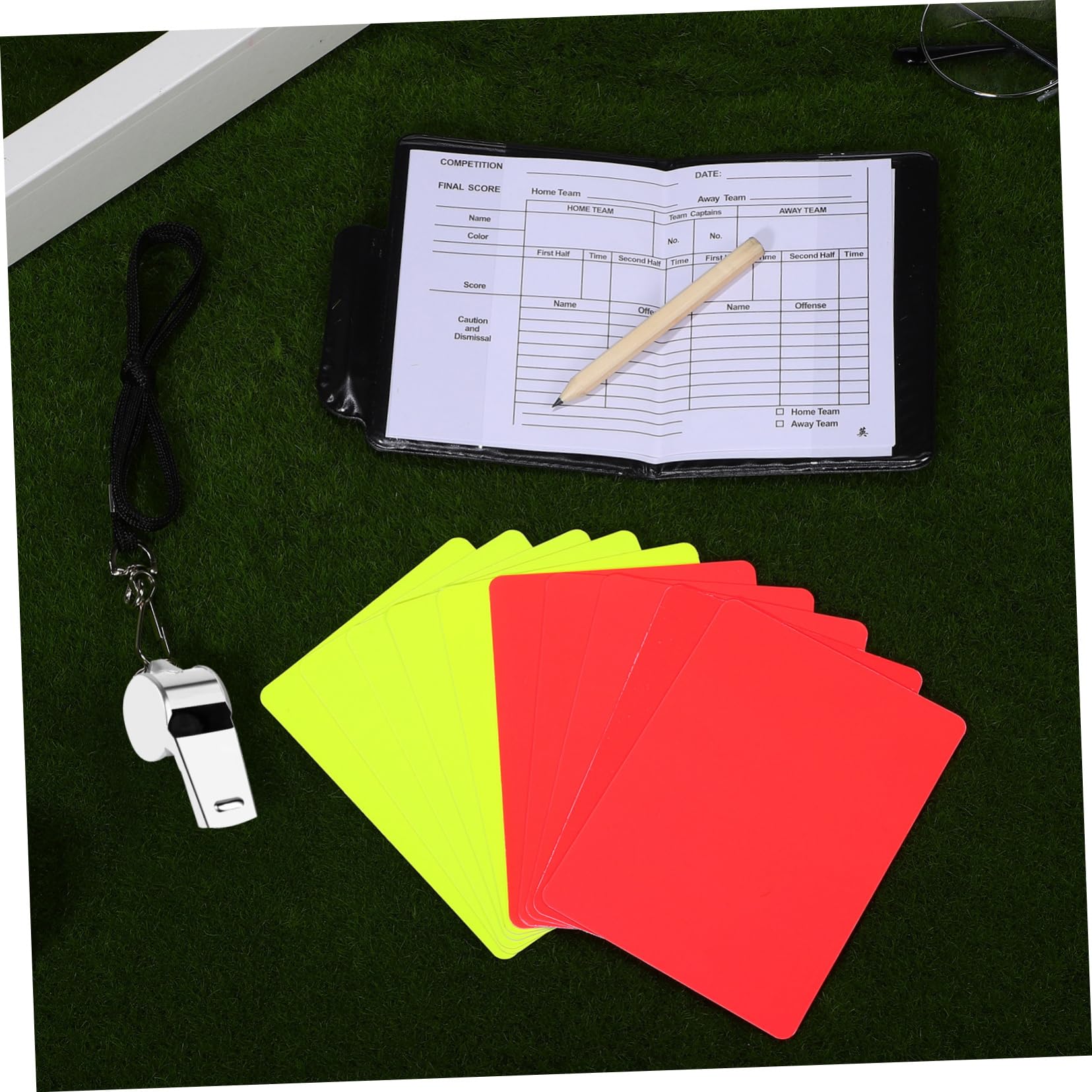 SUPVOX Deportes Tarjeta del árbitro Pegatina Multi Verter Tarjetas de árbitro para fútbol Kit de árbitro estándar Equipo de árbitro Deportivo Tarjeta y Amarilla PVC