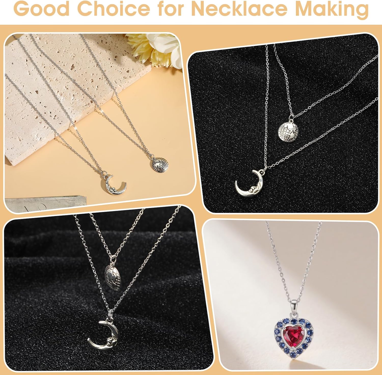 20 Pack Bulk Stainless Steel Chain, Necklace Chains for Jewelry Making, Silver Thin Chain (18 Inches + 20 Inches) - Image 5