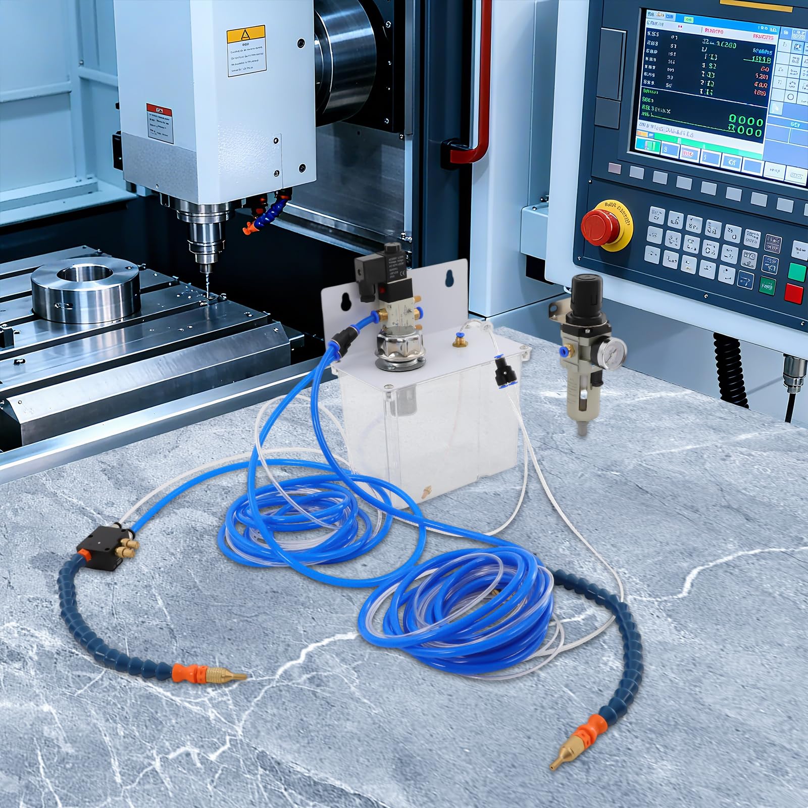 System mgiełki, system smarowania w sprayu, tokarka 220 V, pompa płynu chłodzącego, 3 l, mgiełka, system natryskowy do rury powietrznej, tokarki CNC, frezowanie