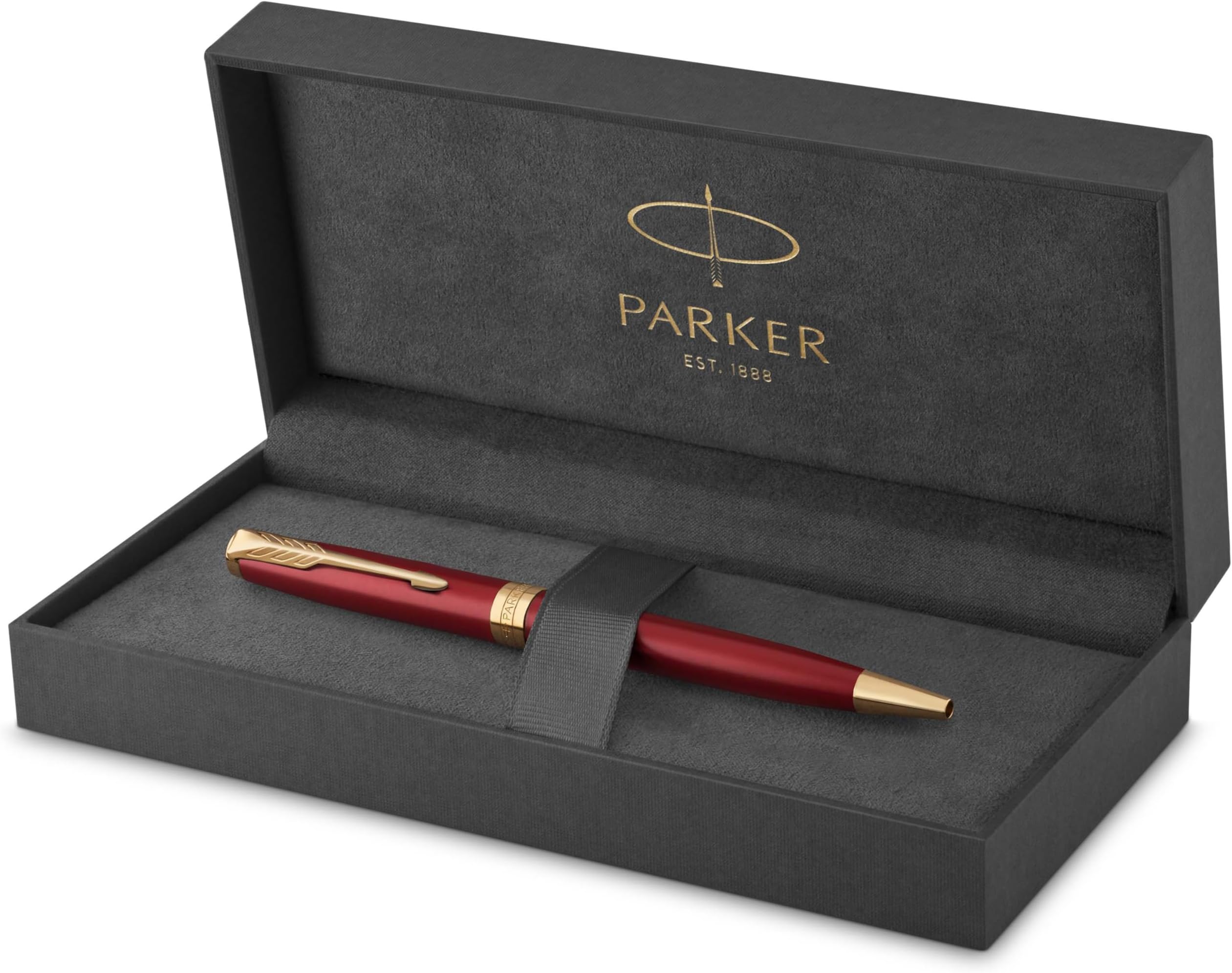 Sonnet Ballpoint Pen | Red Lacquer with Gold Trim | Medium Point Black Ink | Gift Box