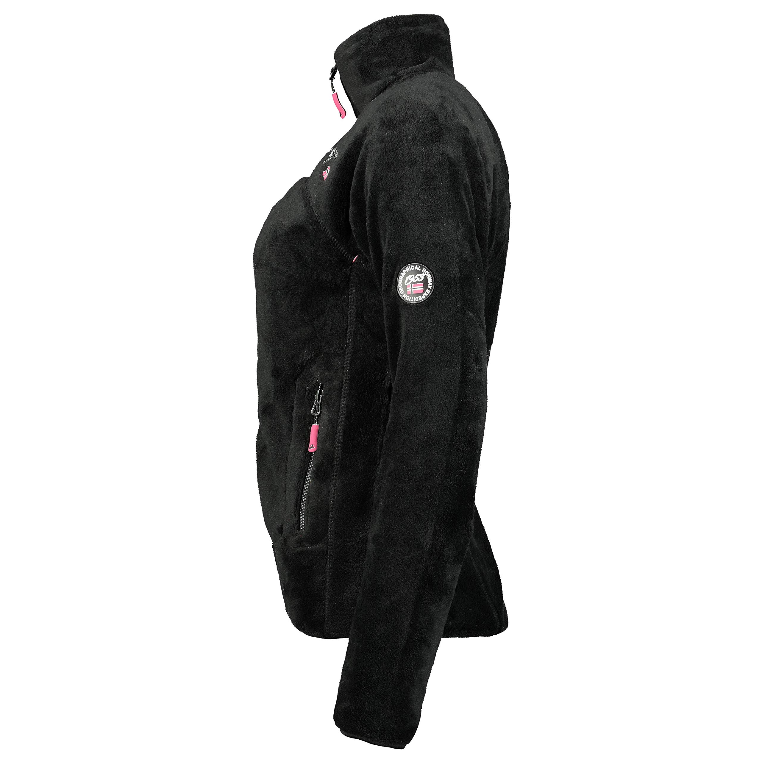 Geographical Norway Upaline Veste Polaire Femme, Noir/Rose, XXL (Taille : 5)