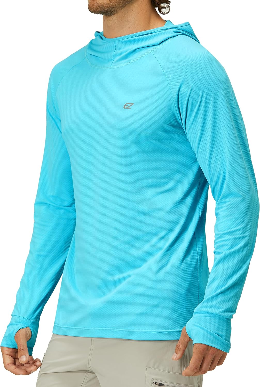 Mens UPF 50+ Long Sleeve Sun Protection Hoodie Swim Shirts Rash Guard for Men UV Protection Fishing Clothing SPF Shirts