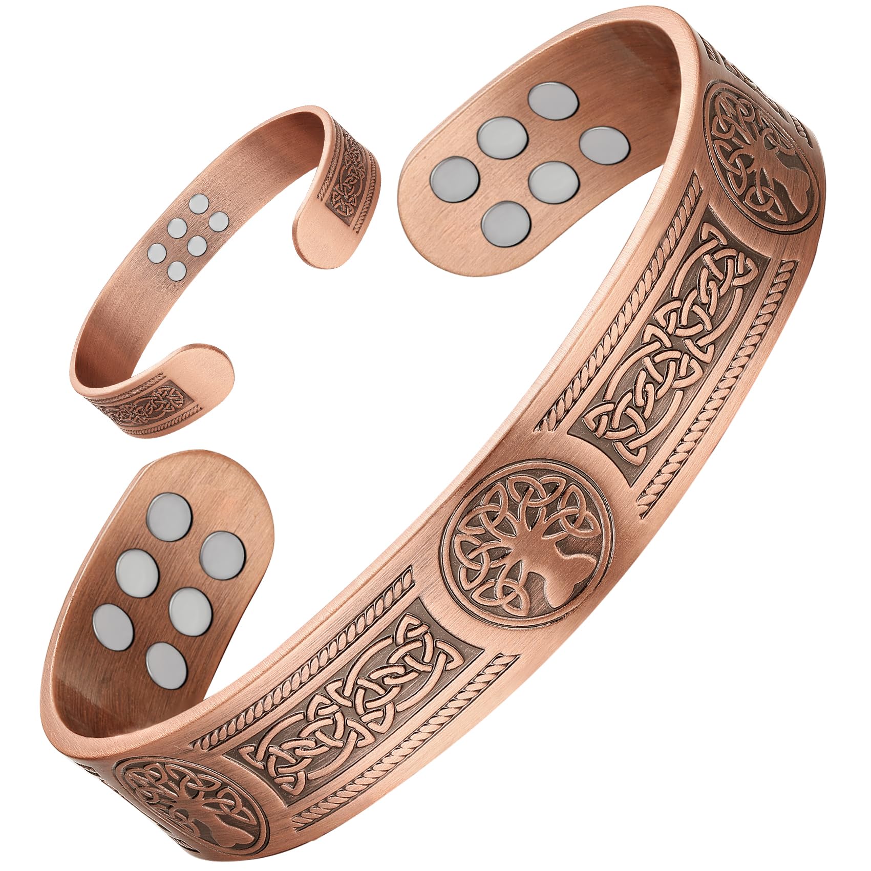 Jeracol Copper Bracelet For Men Women 18pcs Strength Magnets