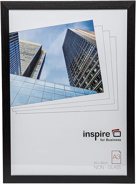 Hampton Frames CAMBRIDGE A3 (30x42cm) Black Picture Poster Photo Frame Plexi (Non-Glass) CAM3042NG