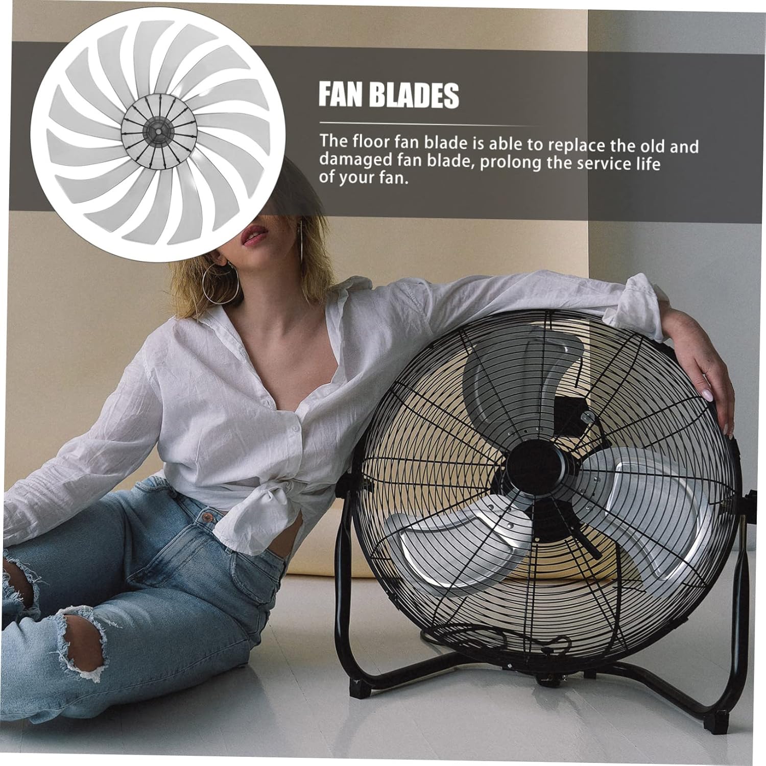 PRETYZOOM Indoor Fan Replacement Transparent Fan Blades for Standing Pedestal and Table Fans Low Noise Fit Fan