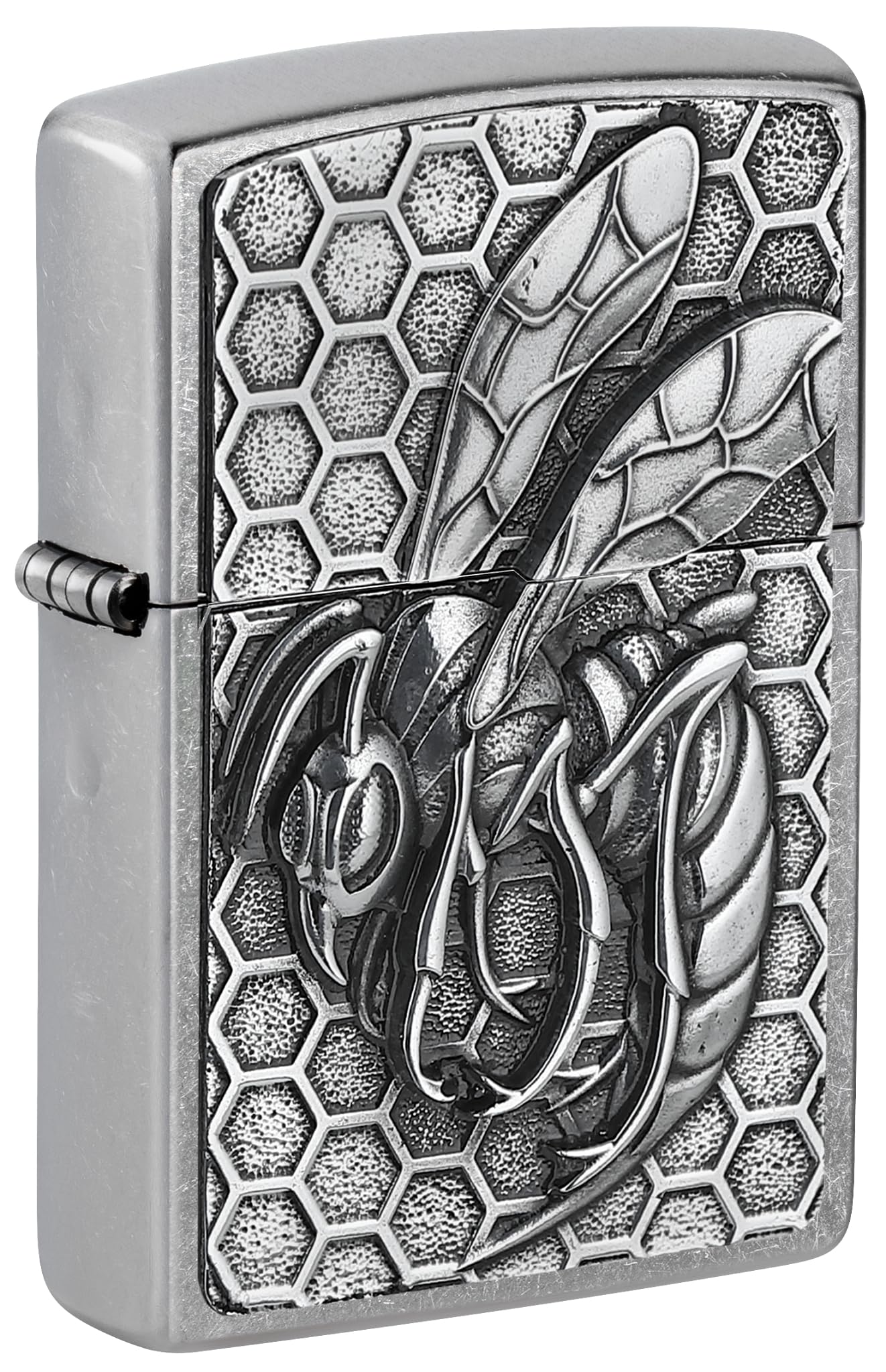 Zippo Windproof Lighter - Wasp, Street Chrome, Emblem - Refillable - Reusable - Windproof Design - Gift Box - Made in USA โ image 1