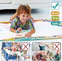 Vista 6 de Jasonwell Tapete mágico para pintar al agua, tapete de dibujo de 60 x 40 pulgadas para dibujar al agua, tablero para colorear, juguetes educativos
