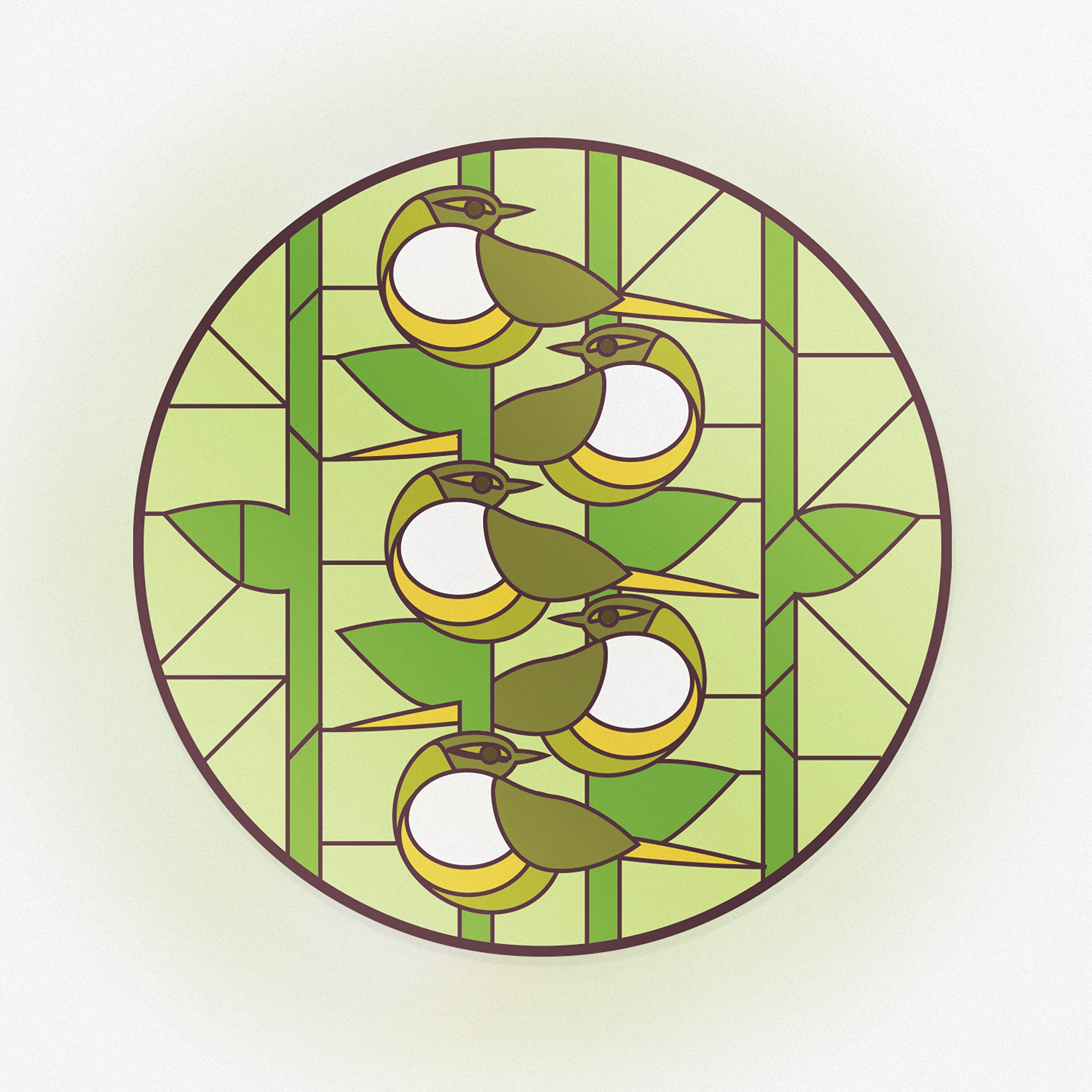 Stickers4I Like Birds Static Cling Window for Glass - Warblers Suncathcer Small Stained Glass Window