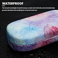 Vista 64 de molshine Estuche rígido de cuero para lentes de sol, funda clásica para gafas grandes para mujeres y hombres,Gafas de sol