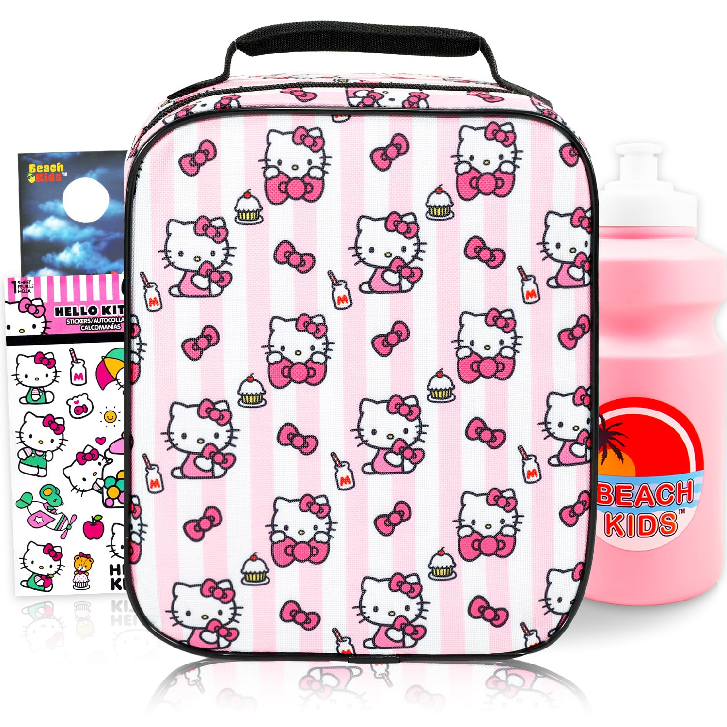Lonchera Hello Kitty para solucionar el transporte de almuerzos escolares con botella útil