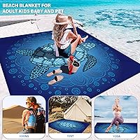 Vista 4 de Beach Blanket Oversized Extra Large 78" X 81",Waterproof Sandproof Beach Blanket 1-7 Adults Lightweight Durable for Travel Camping Hiking Picnic