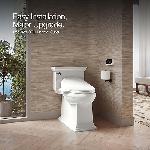 Miniatura 8 de Kohler PureWash E750 - Asiento de inodoro alargado con calefacción, blanco con control remoto de pantalla táctil, tapa hermética de cierre
