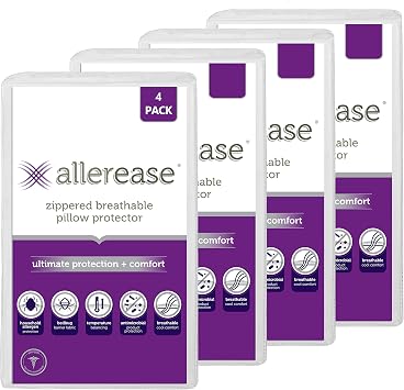 AllerEase Ultimate Pillow Protector, King 2 Pack & AllerEase Ultimate Pillow Protector - Standard/Queen, 4 Pack