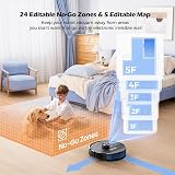 Lubluelu SL68 Robot Aspirateur Laveur Puissante et Silencieux 3 en 1,4000Pa,Navigation LiDAR Laser,Modes de Nettoyage Personnalisés,Robot Laveur de Sol pour Poils d'animaux,Les Débris, Les Cheveux - 6