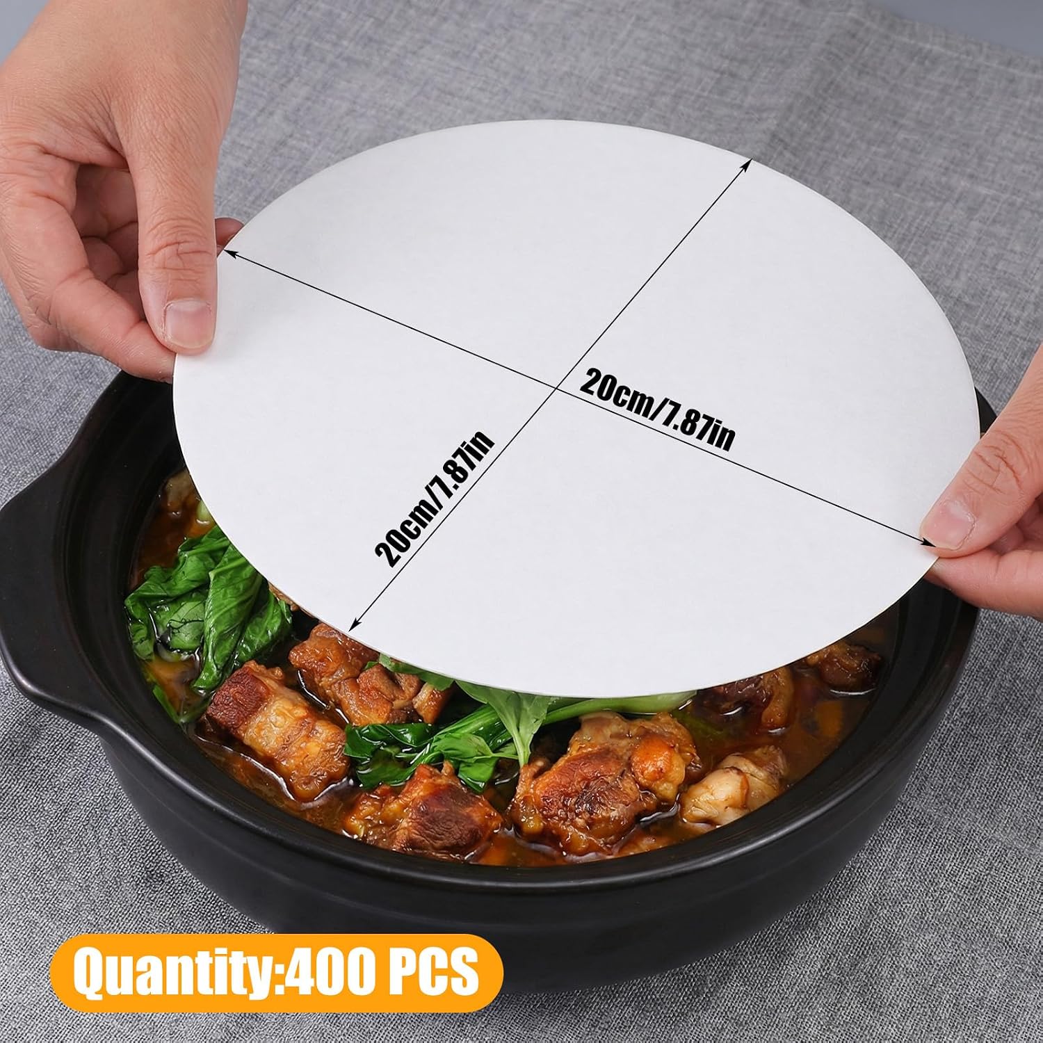 400 Sheets Kitchen Oil Absorbing Paper, Round Soup Fried Film Food Blotting Paper, Oil Scum Filter Paper for Quick Absorb and Remove Grease Fat