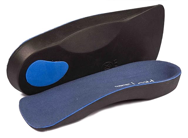 WellBeing Pro 2 Pair of 3 4 Orthotic Insole Support Helps Weak and Fallen Arches Also Plantar Fasciitis
