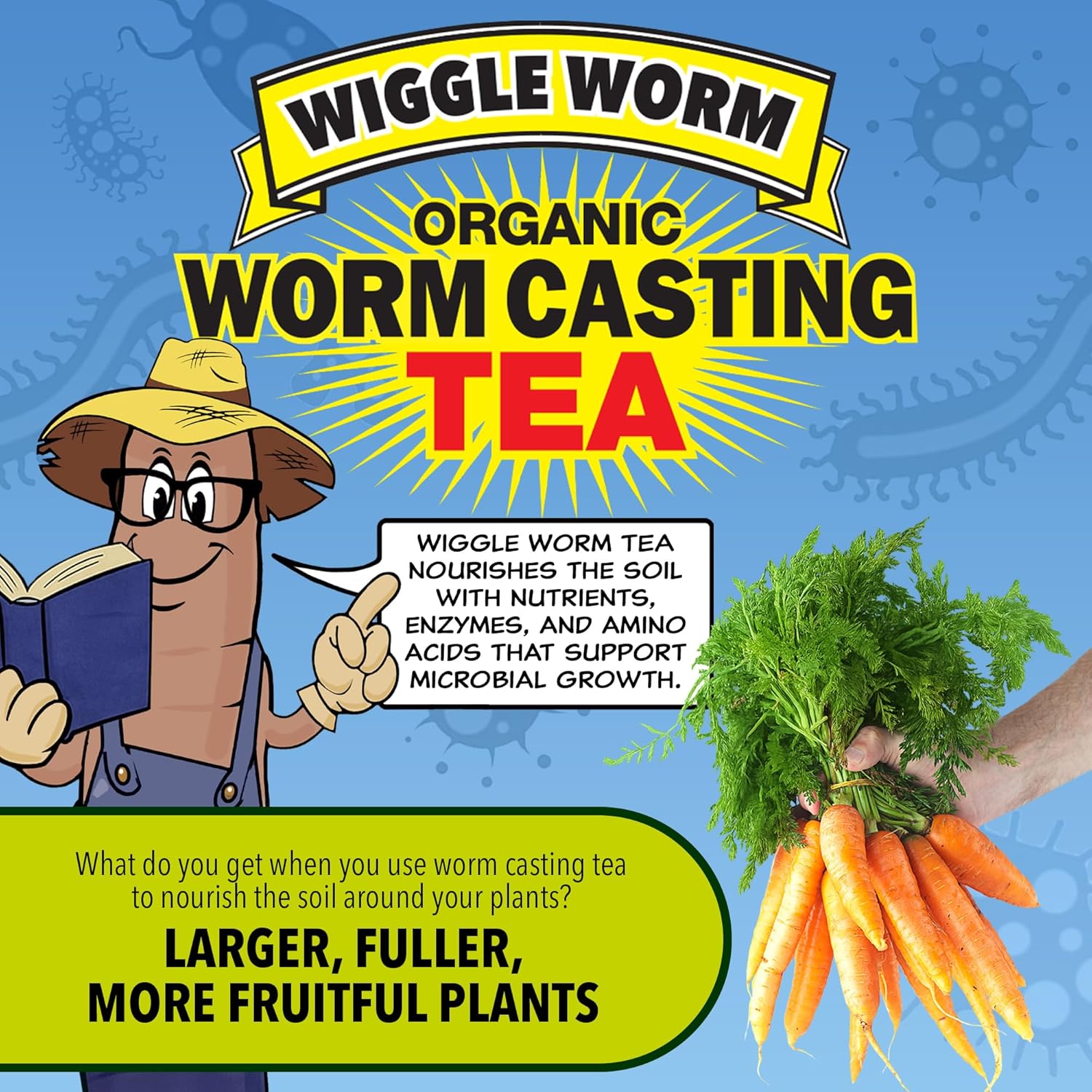 Pure Worm Castings Tea, 1 Gallon - Organic Liquid Fertilizer and Soil Amendment Concentrate for Indoor and Outdoor Plants