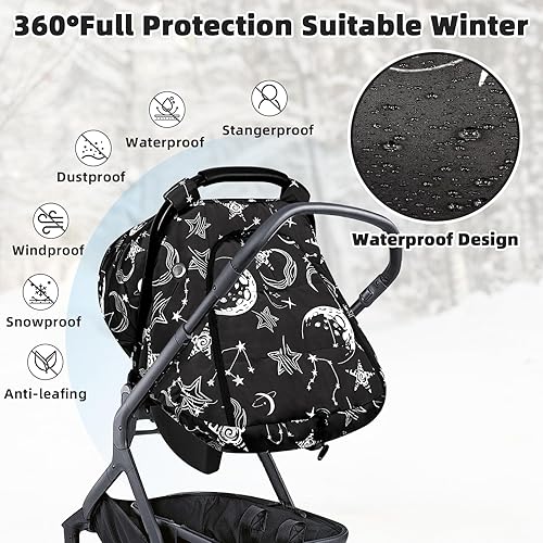 Miniatura 7 de GFU - Funda de asiento de coche de invierno para bebé, cubierta cálida para asiento de automóvil para bebés, toldo universal para asiento de