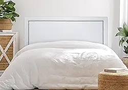 Cabeceira Casal Reta Luxo 140x60 Courino Branco - Tachas Fumê