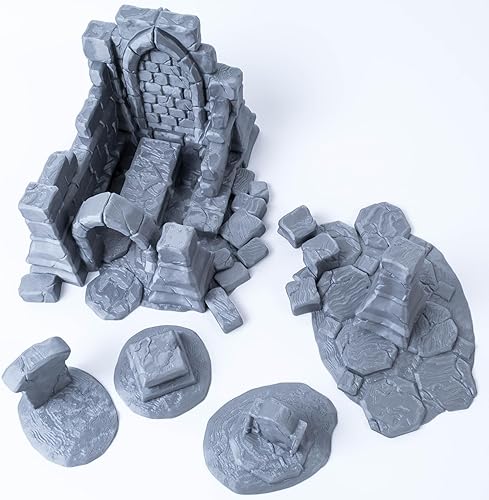 Miniatura 3 de Juego de cementerio de iglesia en ruinas, terreno de mesa perfecto para mazmorras y dragones, juegos de guerra y juegos de rol en miniatura, escala