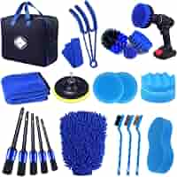 Kit De Nettoyage Voiture 22 Pièces Carehabi - Brosses, Éponges, Raclette Pour Intérieur/Extérieur