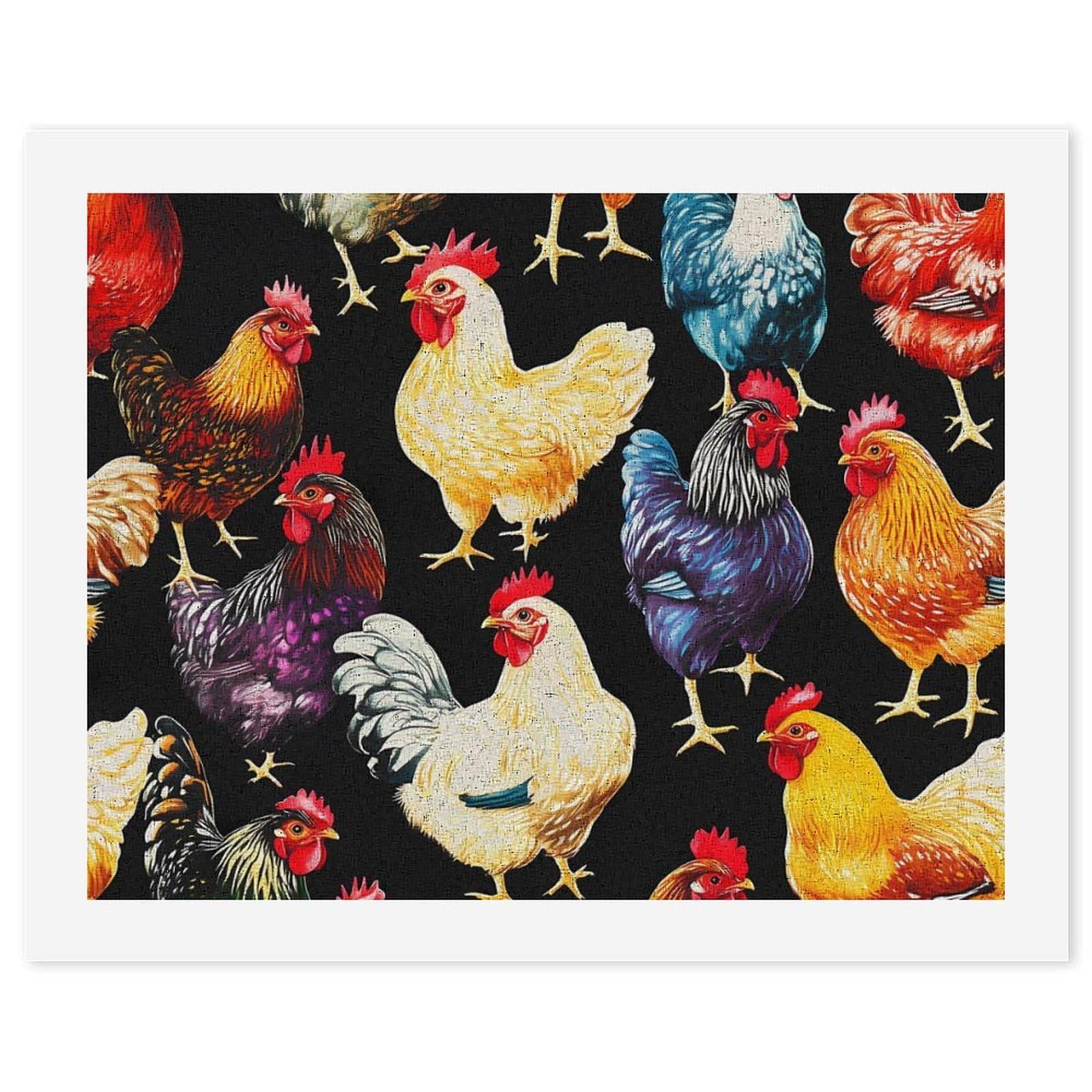 Malen-nach-Zahlen-Set mit Huhn-Motiv für Erwachsene und Anfänger, bunt, DIY, einfaches Malen für Zuhause, Wanddekoration