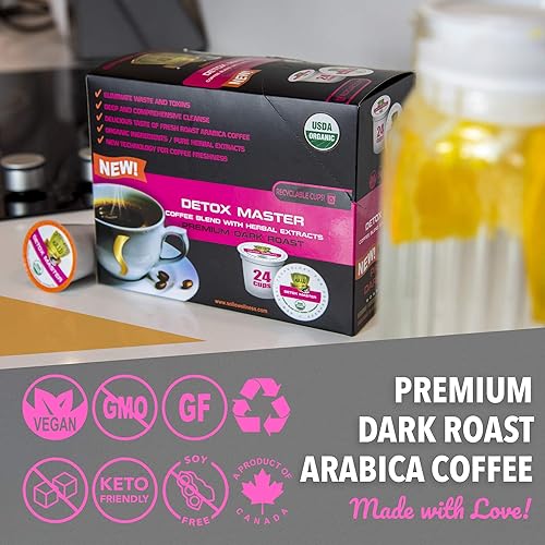 Miniatura 3 de SOLLO Cápsulas de café y desintoxicación de tostado oscuro con superalimentos - Aumenta el metabolismo, limpieza profunda, compatible con cafeteras