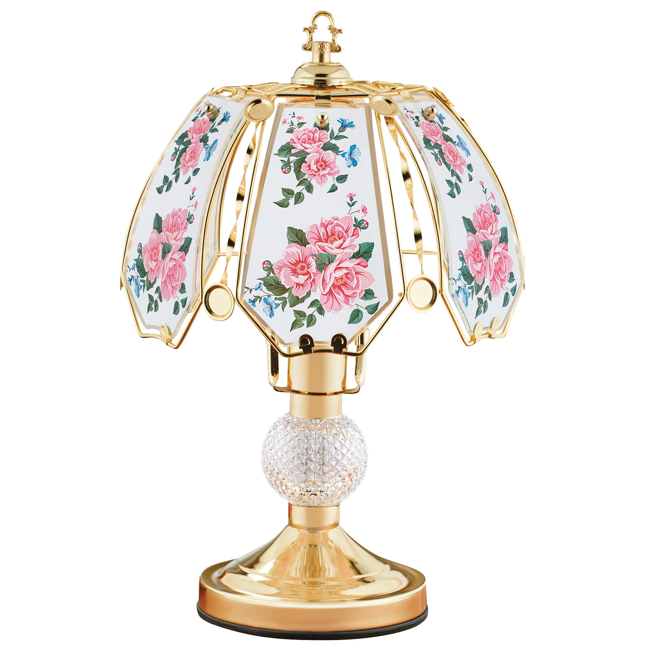 Collections Etc Rose Bouquet Gold-Tone Table Touch Lamp - Amazon.com
