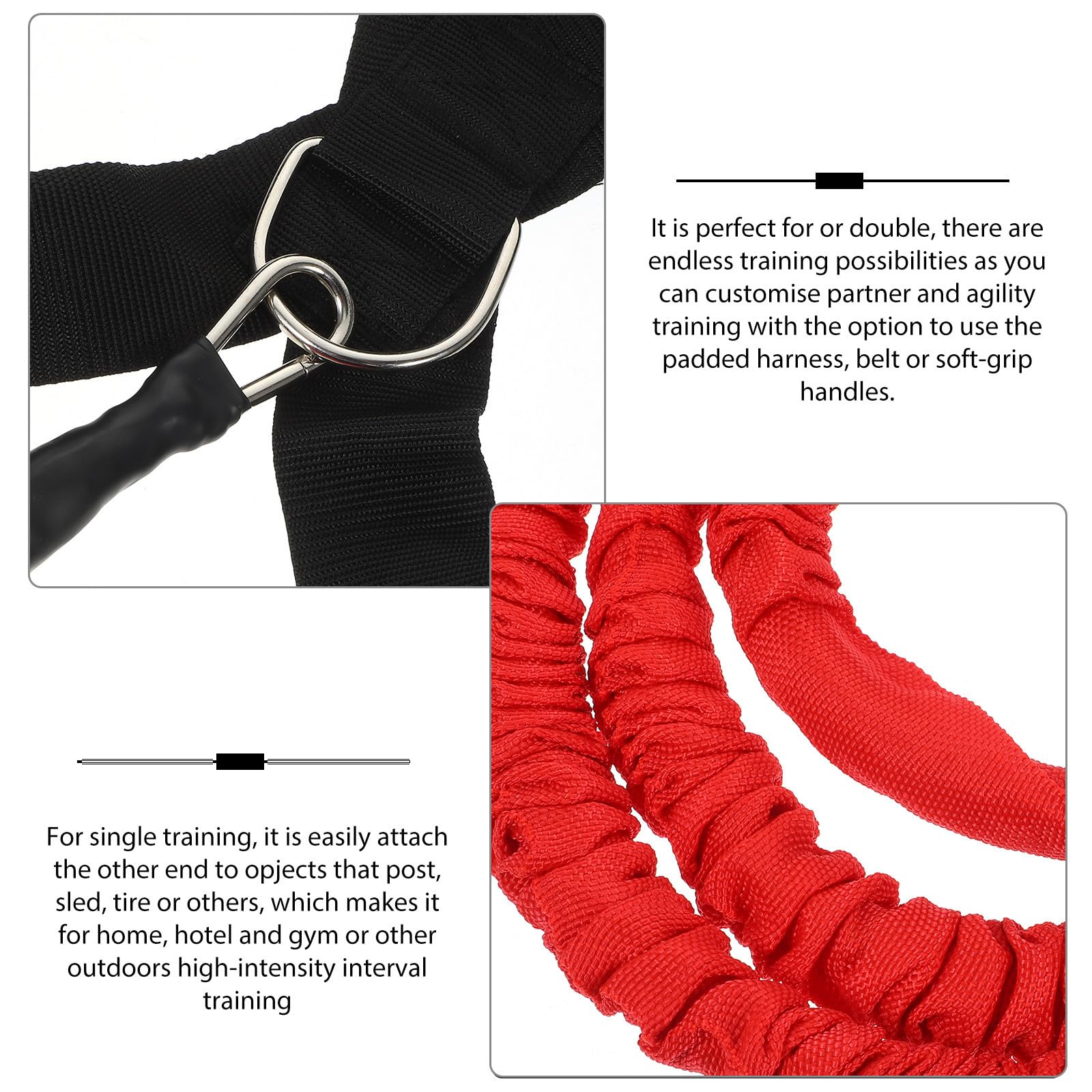 Doppeltes Widerstandsband Trainingszugseil 1 Set aus Baumwolle und Latex 3 Meter für Outdoor Training und Explosive Kraft Zufällige Farbe