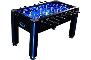 Atomic Azure 55" LED Light-Up Foosball Table: Elevate Your Game with Dynamic Lights