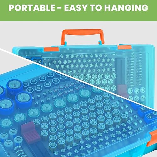 Miniatura 6 de Organizador de baterías - Caja de contenedores con comprobador BT-168. Organización de garaje con capacidad para 225 baterías AA AAA C D Cell 9V 3V