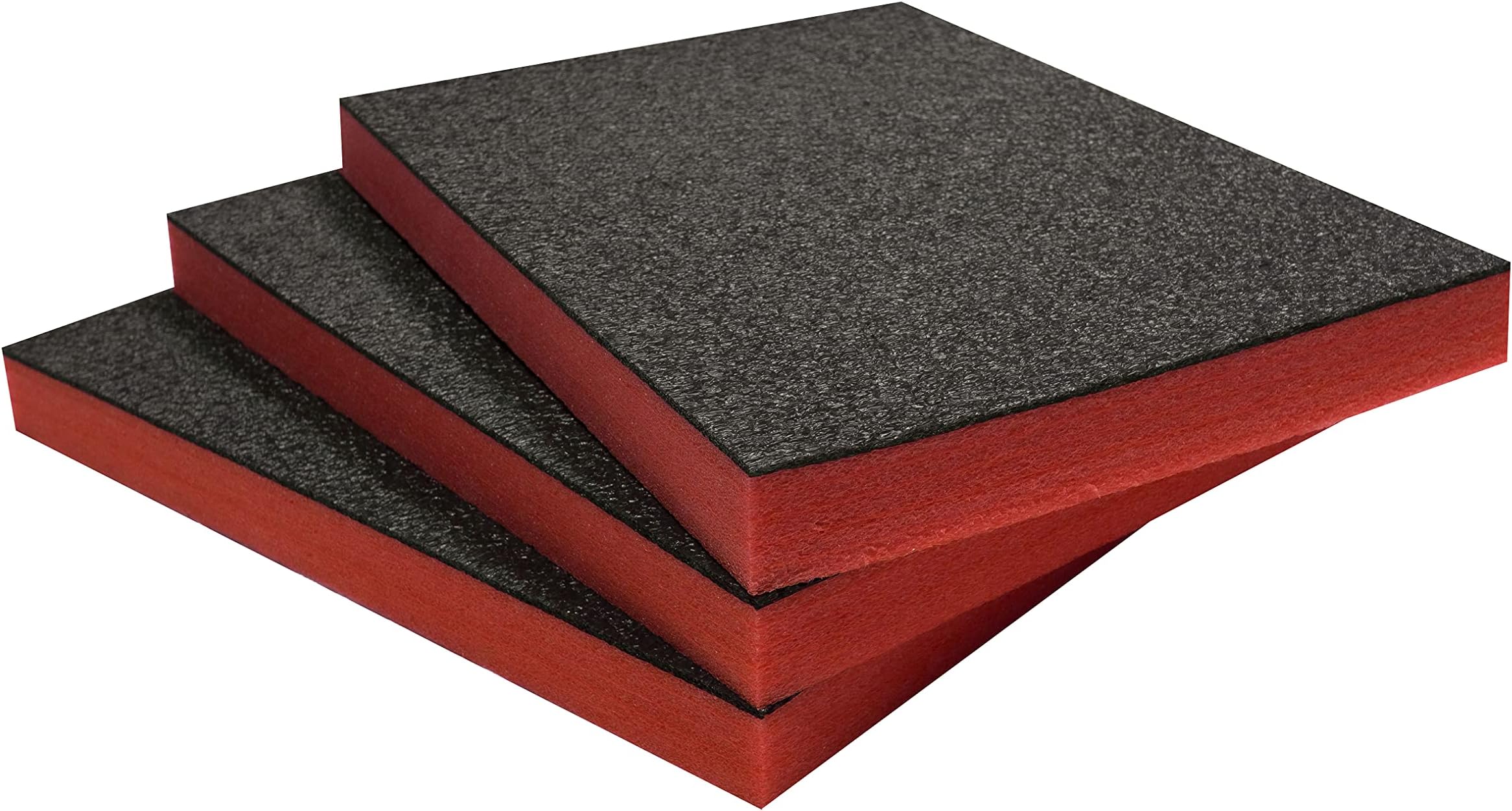 Multi-Packs - Pack of 3: 600mm x 420mm x 50mm | Cut and Peel Foam for Tool Boxes, Tool Chests, Flight Cases & Tool Storage | Lean, 5S, Kaizen & Storage Boxes (50mm, Red)