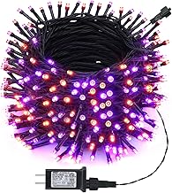 Toodour Halloween Orange & Purple Lights, 131ft 350 LED Plug in Halloween String Lights with 8 Modes and Timer, Connectable Outdoor Halloween Lights for Home, Party, Halloween Decor