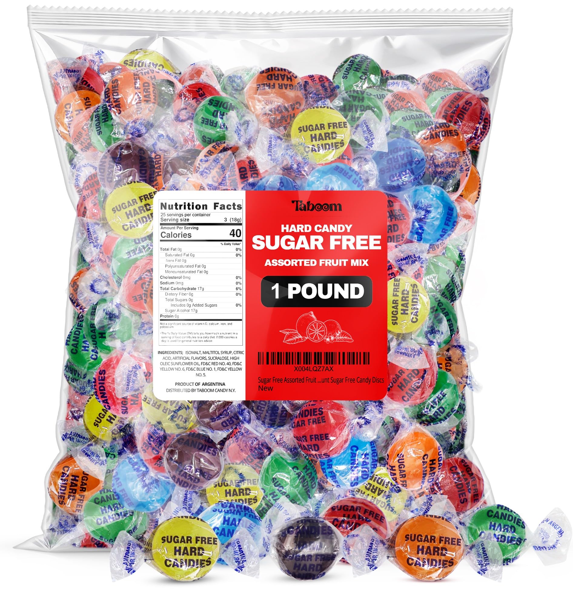 Zuckerfreies Bonbon-Sortiment - 0,5 kg ca. 75 einzeln verpackt fruchtig aromatisiert Urlaub zuckerfreie Bonbons Discs Sortenbeutel für Snacks & Leckereien - Taboom